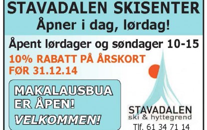 Klart for ny sesong i Stavadalen Skisenter