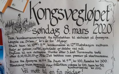 Kongsvegløpet søndag 8/3